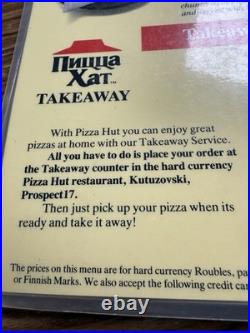 Vintage Pizza Hut Menu USSR Moscow Early 1990s Cold War Soviet Union Rare