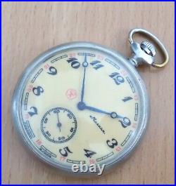 Vintage Pocket watch Molnija Molnia Soviet Union USSR CCCP Russian open face