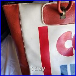 Vintage Rare CCCP USSR Soviet Union Large Red White Olympic Sports Bag 1980s