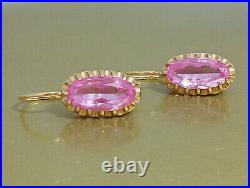 Vintage Retro Large Earrings Russian Soviet Union USSR Jewelry Gold 14K 583