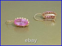 Vintage Retro Large Earrings Russian Soviet Union USSR Jewelry Gold 14K 583