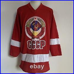 Vintage Russia Hockey Jersey FETISOV Men XL CCCP Soviet Union