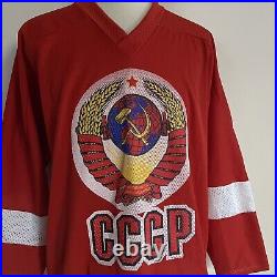 Vintage Russia Hockey Jersey FETISOV Men XL CCCP Soviet Union