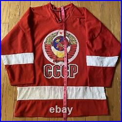 Vintage Russia Hockey Jersey FETISOV Men XL CCCP Soviet Union