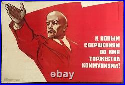Vintage Russia Ussr Soviet Union Rare Vladimir Lenin Propaganda Politics Poster