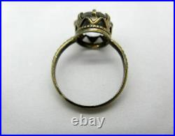 Vintage Russian Ring USSR Gilt Sterling Silver 875 Soviet Jewelry Size 7