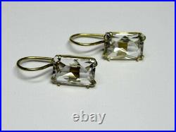 Vintage Russian Soviet Earrings Sterling Silver 875 Rock Crystal, Women's Jewelry