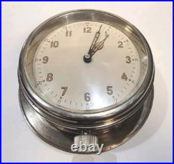 Vintage Russian USSR Soviet Union Ship Cabin Submarine Mechanical Clock Runs