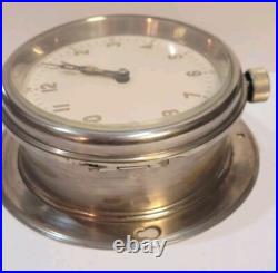Vintage Russian USSR Soviet Union Ship Cabin Submarine Mechanical Clock Runs