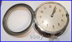 Vintage Russian USSR Soviet Union Ship Cabin Submarine Mechanical Clock Runs