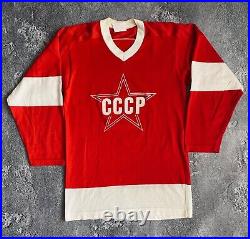 Vintage Sandow Knit Hockey Jersey Soviet Union USSR 70-80's