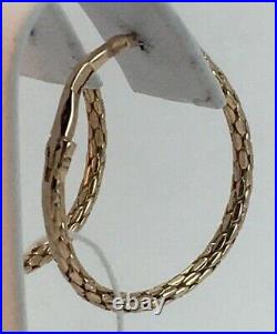 Vintage Soviet Amazing Rose Gold Earrings Snake 583 14K USSR, Solid Gold 583
