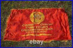 Vintage Soviet Flag Banner Lenin Communist Propaganda Soviet Union USSR