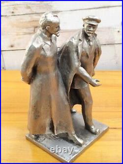 Vintage Soviet Lenin and Dzerzhinsky Sculpture Monument Statuette USSR Communism