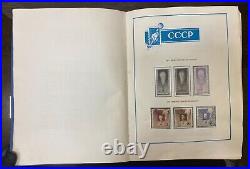 Vintage Soviet Postage Stamp Album SPACE COSMOS USED STAMPS USSR