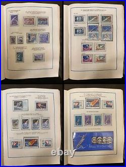 Vintage Soviet Postage Stamp Album SPACE COSMOS USED STAMPS USSR