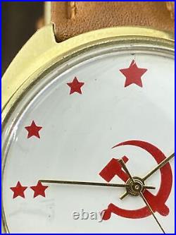 Vintage Soviet Propaganda Mechanical Wristwatch RAKETA 2609. HA SERVICED #4436