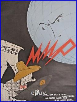 Vintage Soviet Russian Poster, 1983, very Rare, 100% original Propaganda Vintage