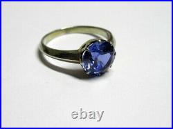 Vintage Soviet Russian Sterling Silver 875 Ring Sapphire, Women's Jewelry 7.25