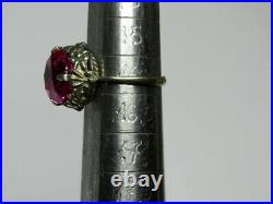 Vintage Soviet Russian Sterling Silver 875 Ring Tourmaline, Women's Jewelry 5.25