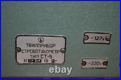 Vintage Soviet Stroboscopic Tachometer ST-5 250-32 000 RPM Russian USSR 1971