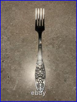 Vintage Soviet USSR Melchior Silver Plated Flatware Set 12pc Rose Pattern Case