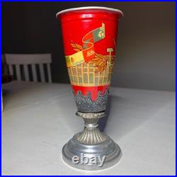 Vintage Soviet Union Metal Cup Goblet USSR CCCP Propaganda Collectible