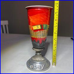 Vintage Soviet Union Metal Cup Goblet USSR CCCP Propaganda Collectible