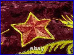 Vintage Soviet Union Russian Russia Ukraine USSR Large Velvet Red Flag Banner