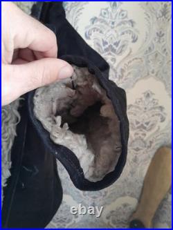 Vintage Soviet Union Sheepskin Coat, Natural, Officer's, 50, XL Original 1970s