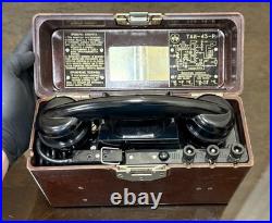 Vintage Soviet Union TAI-43-P Military Field PHONE in Bakelite box USSR, 1966s
