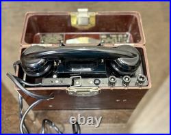Vintage Soviet Union TAI-43-P Military Field PHONE in Bakelite box USSR, 1966s
