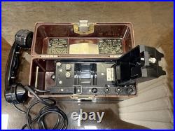 Vintage Soviet Union TAI-43-P Military Field PHONE in Bakelite box USSR, 1966s