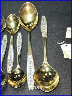 Vintage Soviet Union Tea Spoons Set 1960s USSR Flatware 6 Tea Spoons 2 Spoons