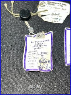 Vintage Soviet Union Tea Spoons Set 1960s USSR Flatware 6 Tea Spoons 2 Spoons