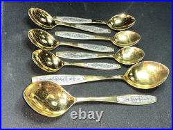 Vintage Soviet Union Tea Spoons Set 1960s USSR Flatware 6 Tea Spoons 2 Spoons