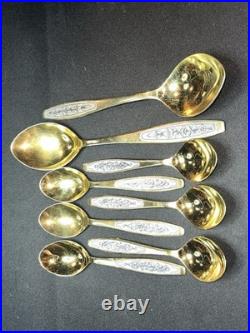 Vintage Soviet Union Tea Spoons Set 1960s USSR Flatware 6 Tea Spoons 2 Spoons