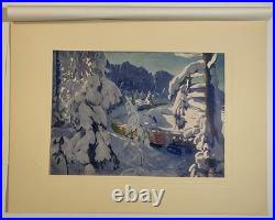 Vintage Soviet Union USSR tractor industry mountain Socialist realism art print