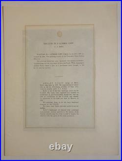 Vintage Soviet Union USSR tractor industry mountain Socialist realism art print