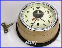 Vintage Soviet Vostok Submarine Maritime Ship Clock USSR Navy Komandirskie w Key