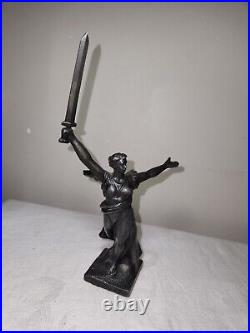 Vintage The Motherland Calls Stalingrad Memorial Metal Statue Soviet Union