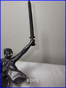 Vintage The Motherland Calls Stalingrad Memorial Metal Statue Soviet Union