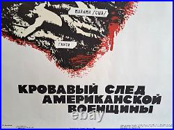 Vintage USA USSR / Cold War POSTER Anti-American Blood Trail American Military