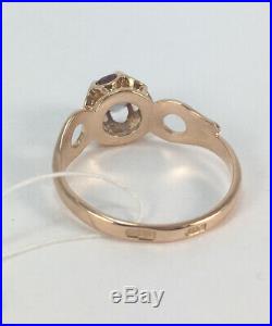 Vintage USSR Soviet Russian Ring Alexandrite Rose Solid GOLD 14K 583 Size 10