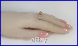 Vintage USSR Soviet Russian Ring Alexandrite Rose Solid GOLD 14K 583 Size 10