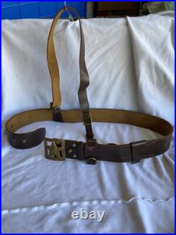 Vintage USSR Soviet Union Army Uniform Original Brass Belt Buckle & Belt