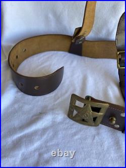 Vintage USSR Soviet Union Army Uniform Original Brass Belt Buckle & Belt