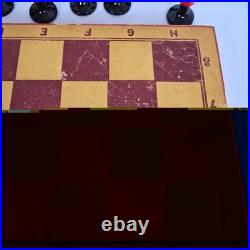 Vintage USSR Soviet Union Handmade Wooden Chess Set, Handpainted Folk Art Russia