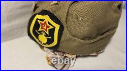 Vintage USSR Soviet Union Russian Military Hat 14 Pins USSR 3 Patches SZ 54