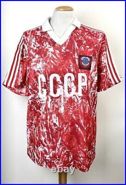 Vintage Ussr Adidas 1990 Shirt Large Soviet Union Russia Cccp